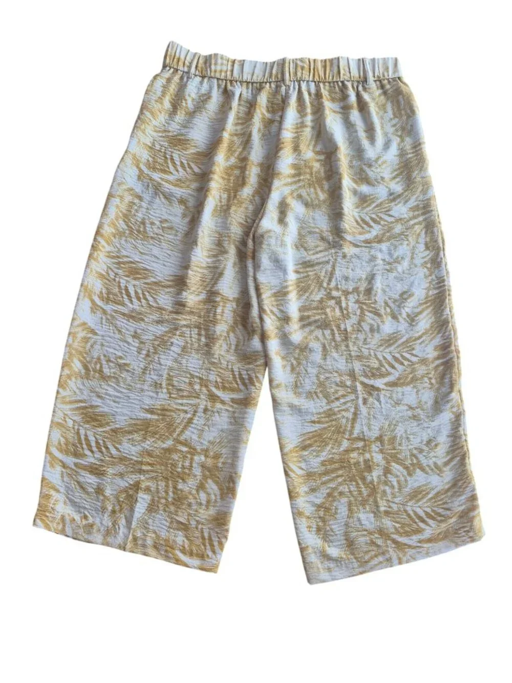 Haver & Blair Yellow Print Wide-Leg Crop Pants XL - Picture 2 of 6